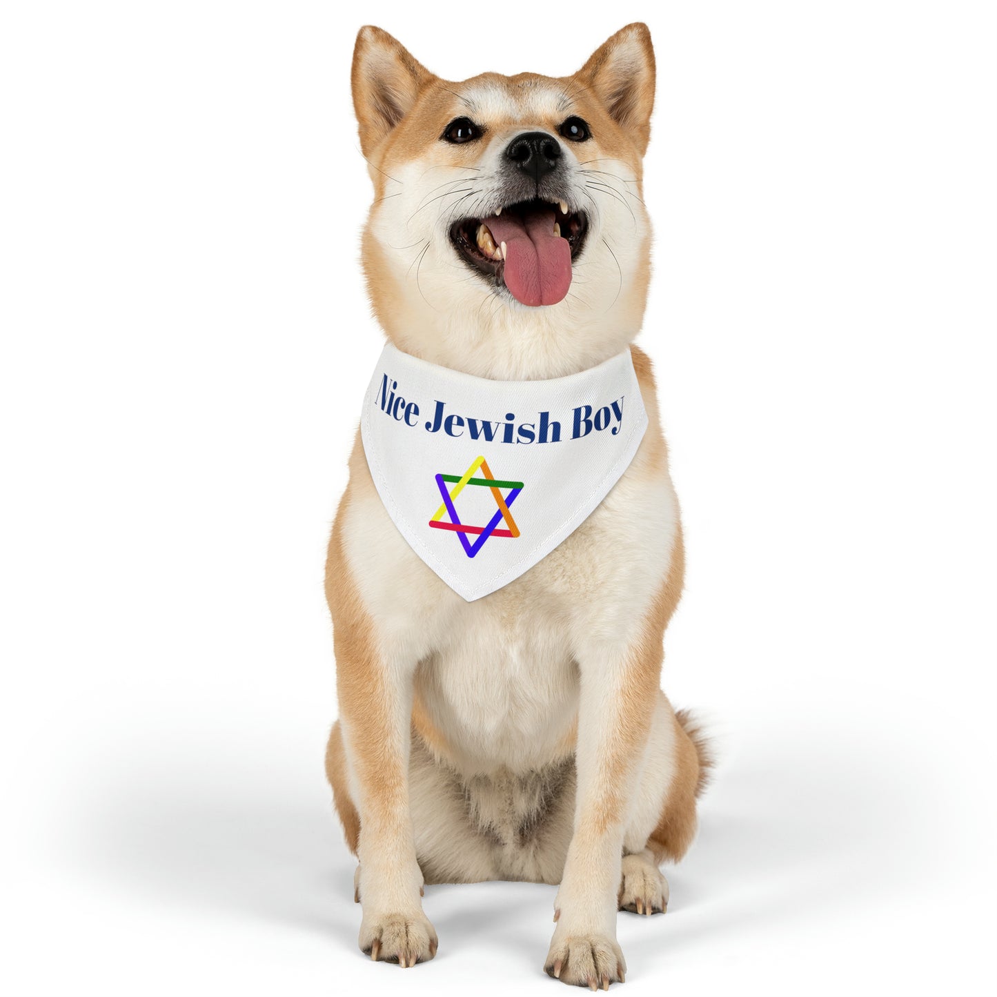 "Nice Jewish Boy" Dog Bandana with Jewish Star