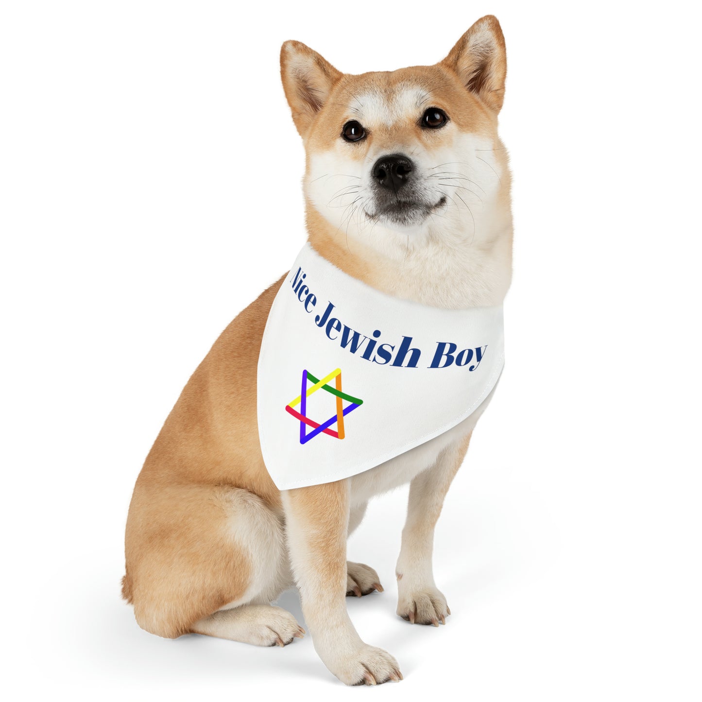 "Nice Jewish Boy" Dog Bandana with Jewish Star