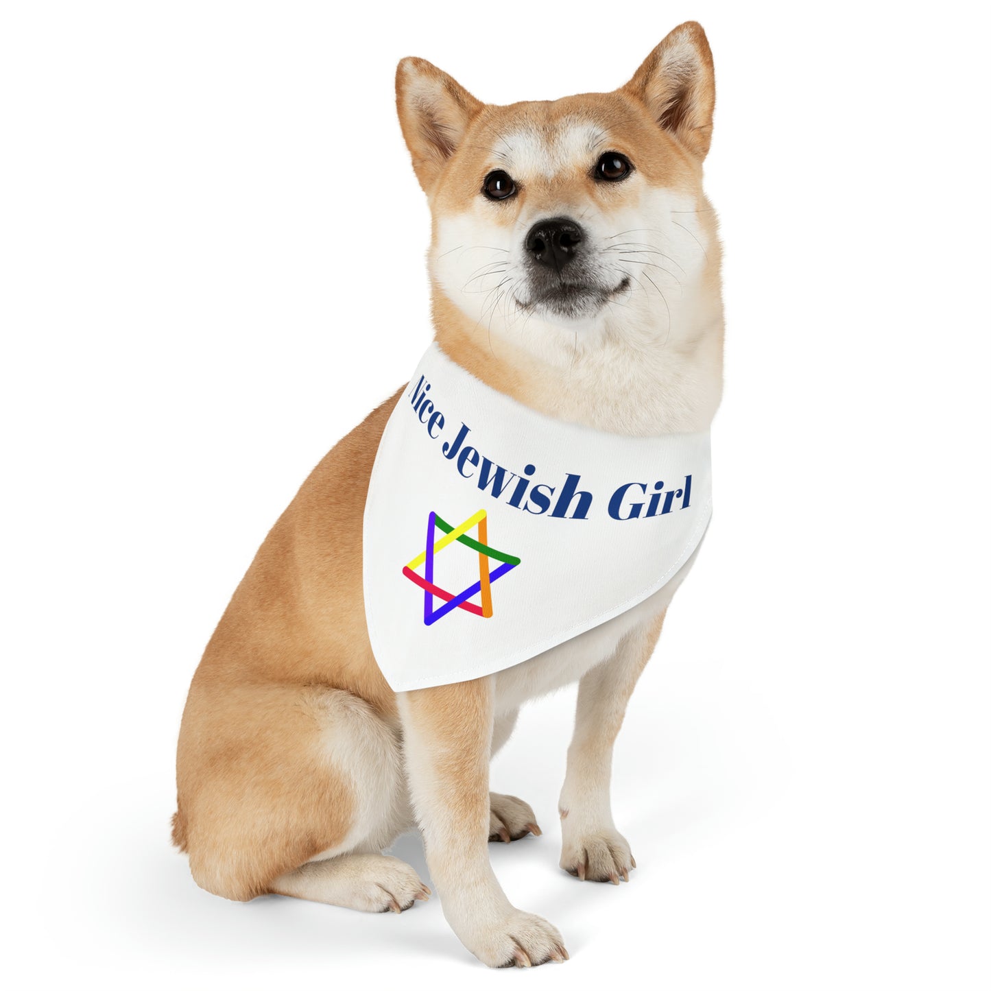 "Nice Jewish Girl" Dog Bandana with Jewish Star