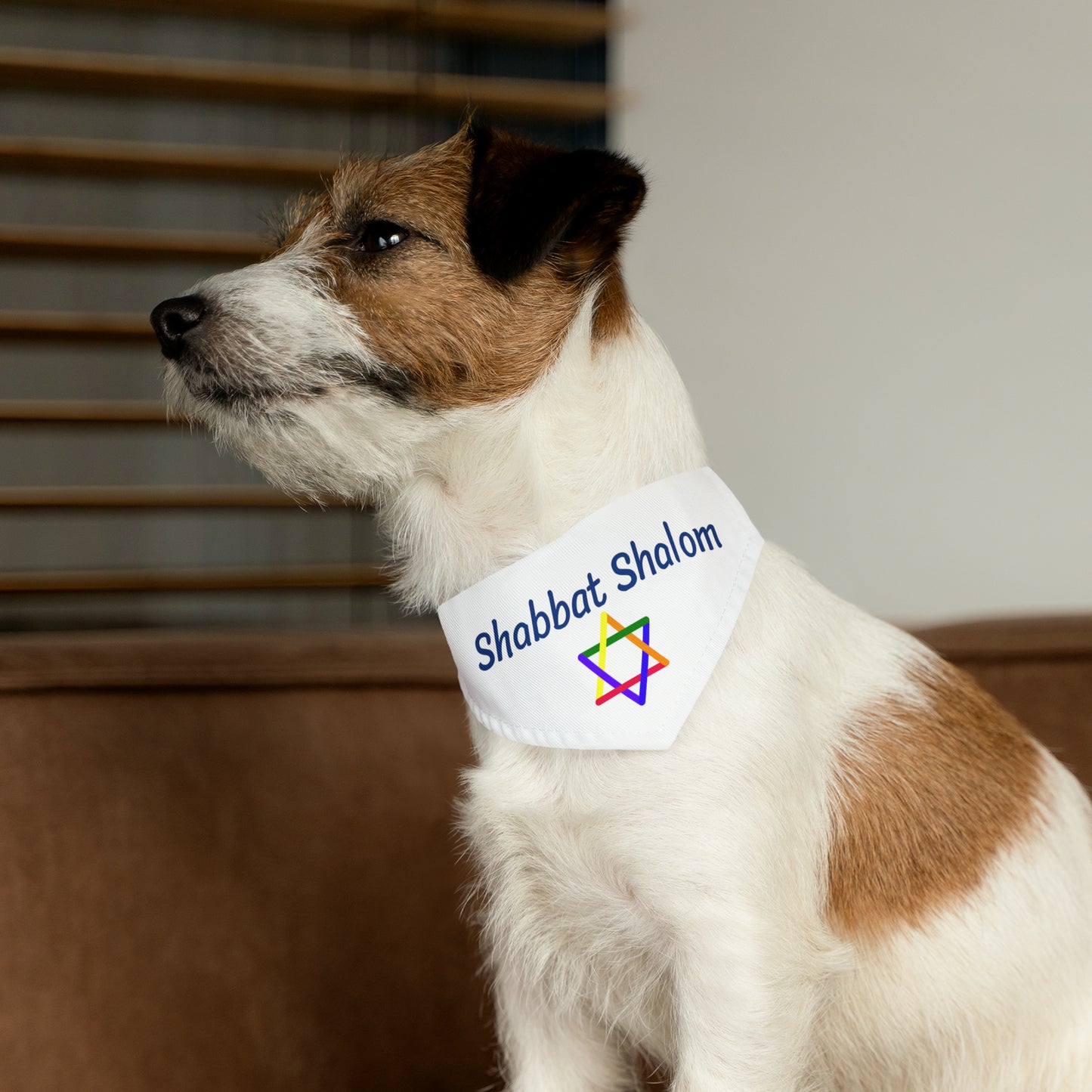 "Shabbat Shalom" Dog Bandana Collar