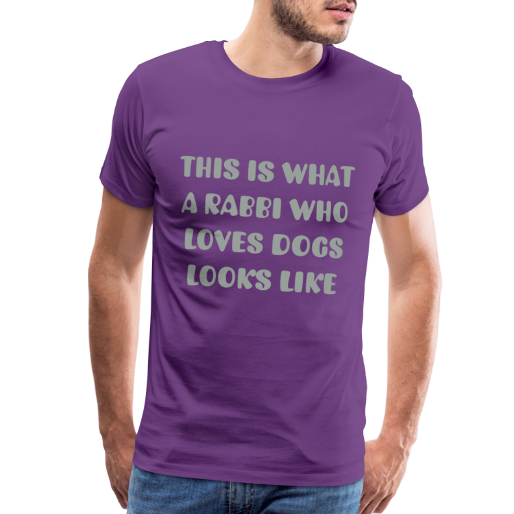 "This is What a Rabbi Who Loves Dogs Looks Like" Male T-shirt - purple