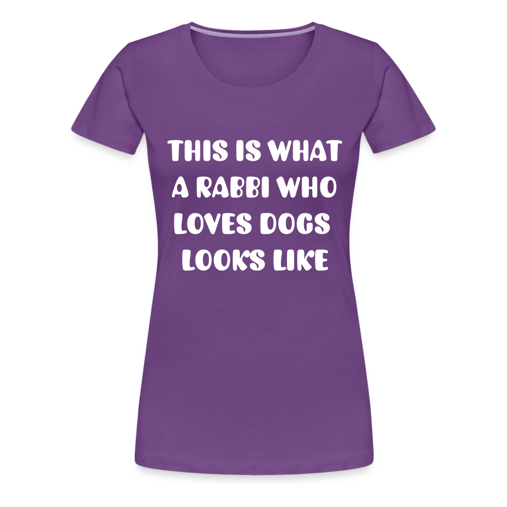 "This is What a Rabbi Who Loves Dogs Looks Like" Female T-shirt - purple