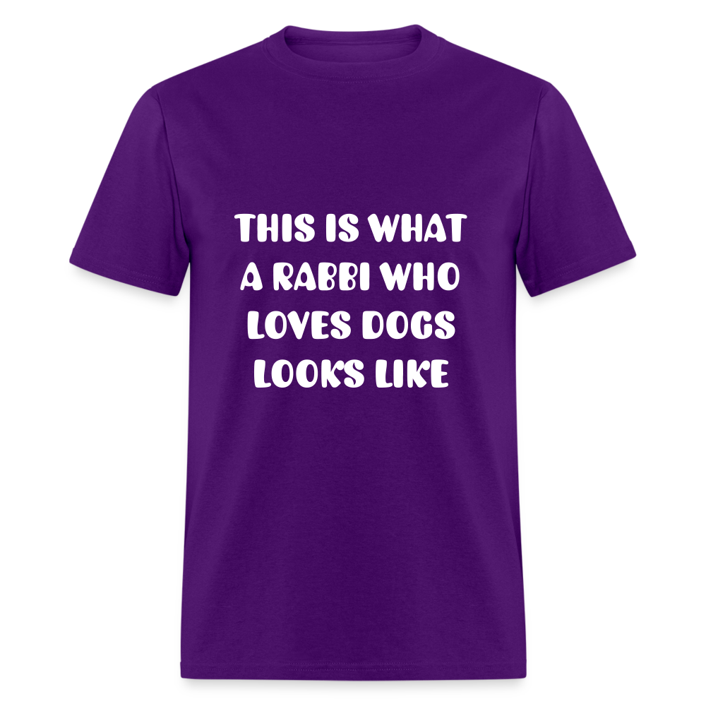 "This is What a Rabbi Who Loves Dogs Looks Like" Unisex T-shirt - purple