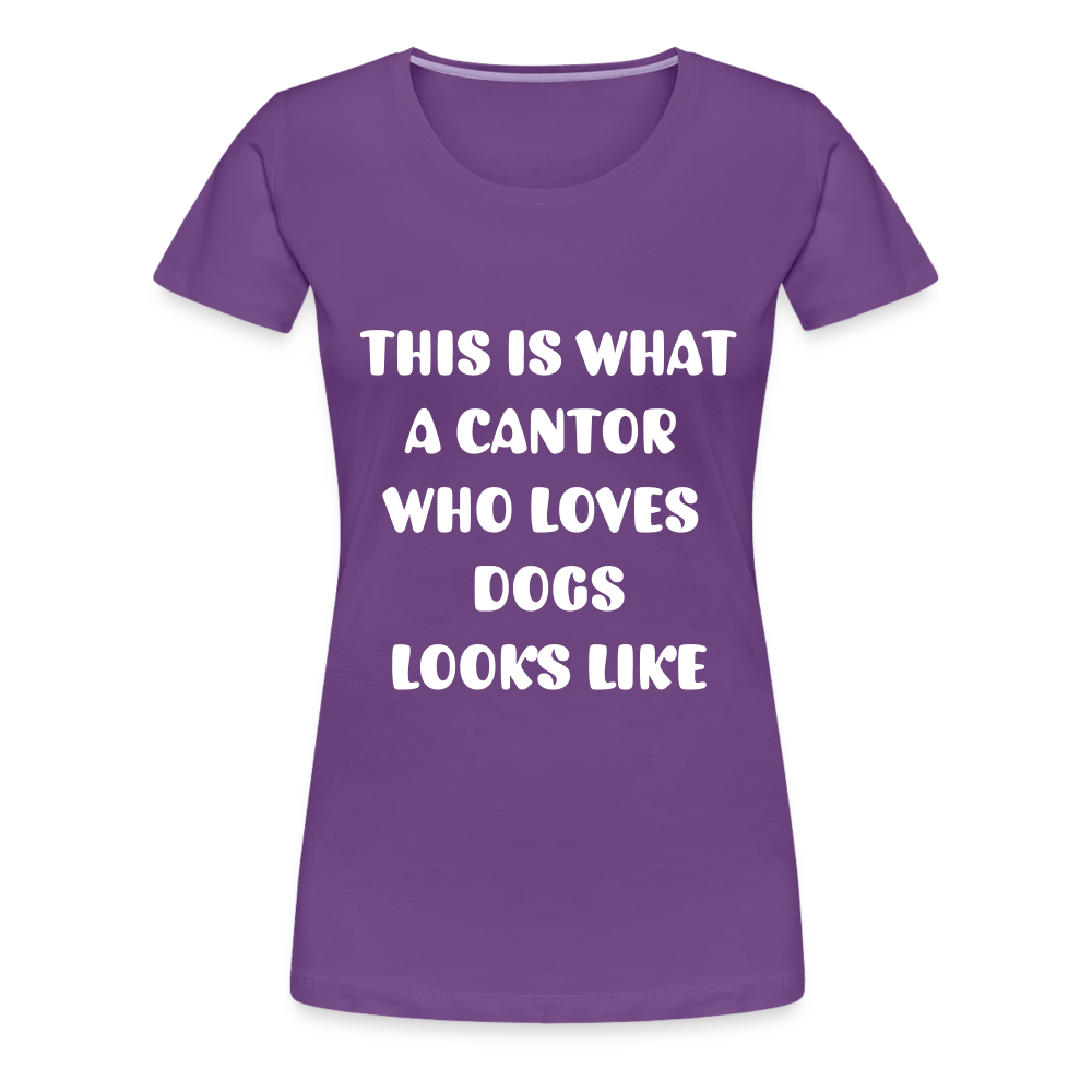 "This is What a Cantor Who Loves Dogs Looks Like" Female T-shirt - purple