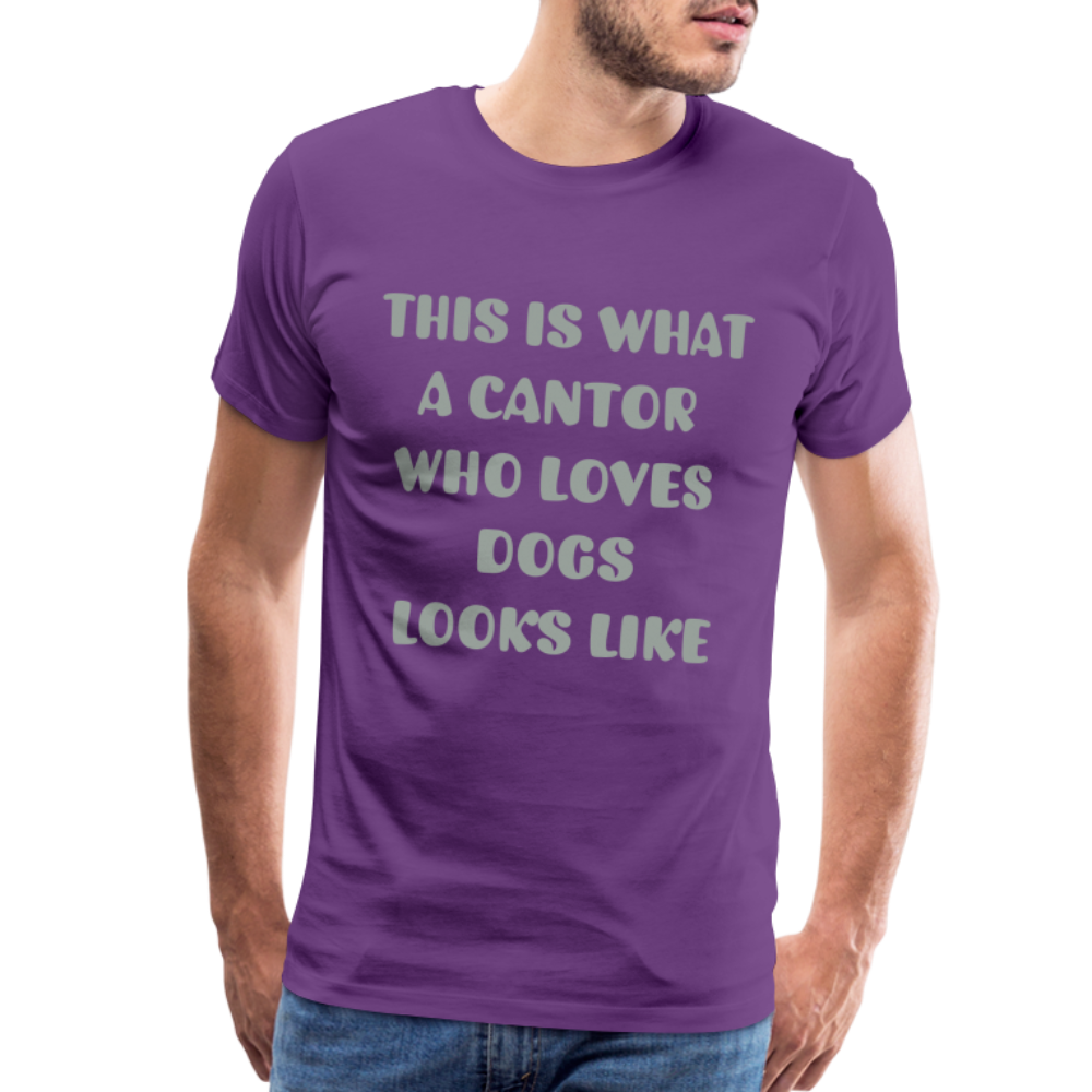 "This is What a Cantor Who Loves Dogs Looks Like" Male T-shirt - purple